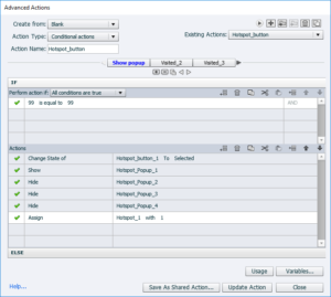 captivate hotspot actions