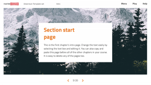 FasterCourse Adventure template set section intro page