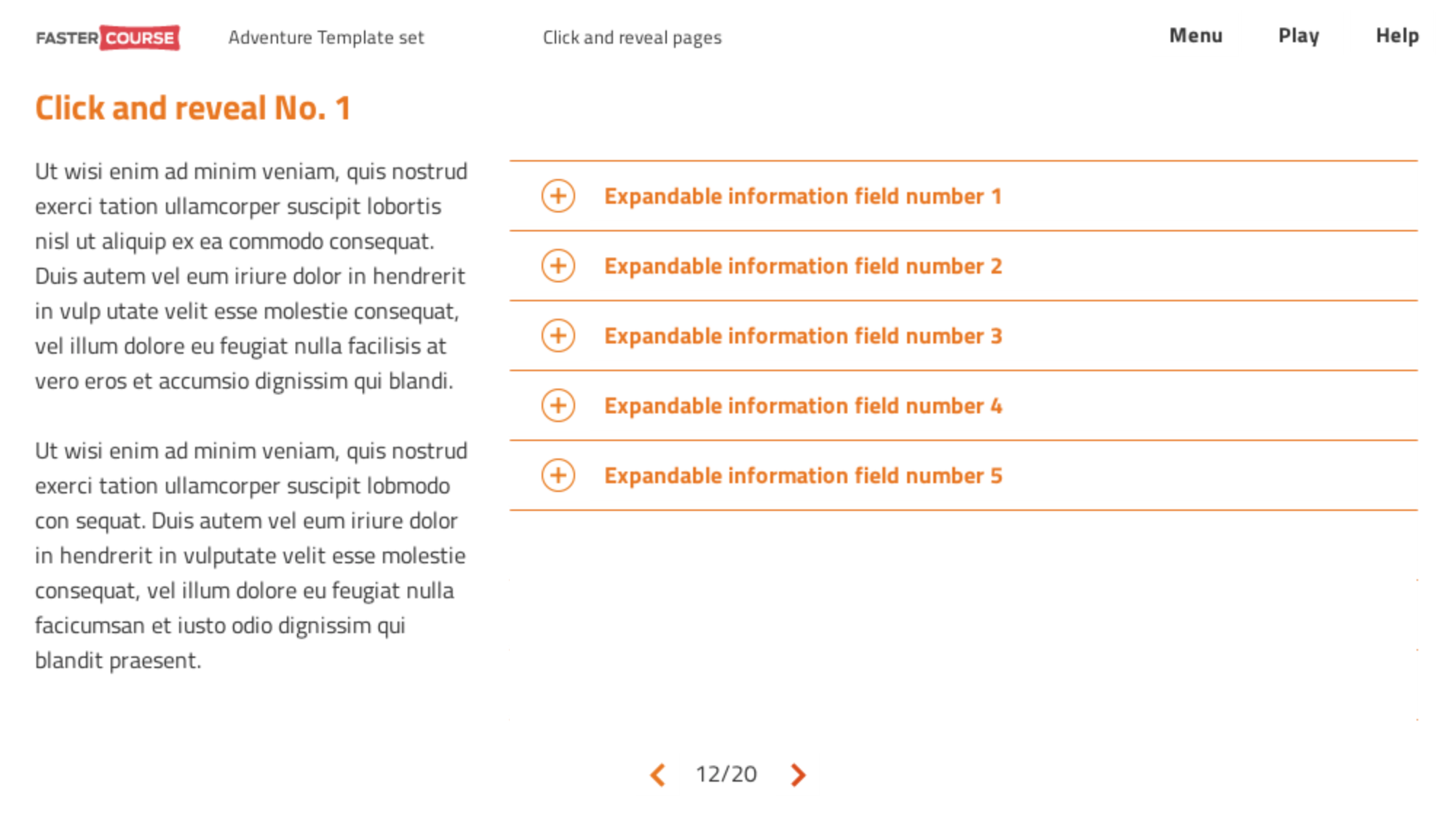 FasterCourse Adventure template set - E-learning Templates - FasterCourse