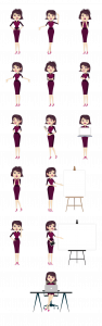 Characters_All_Poses_Office_Eve
