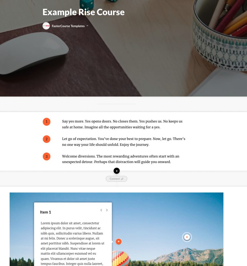 Example Rise course screenshot