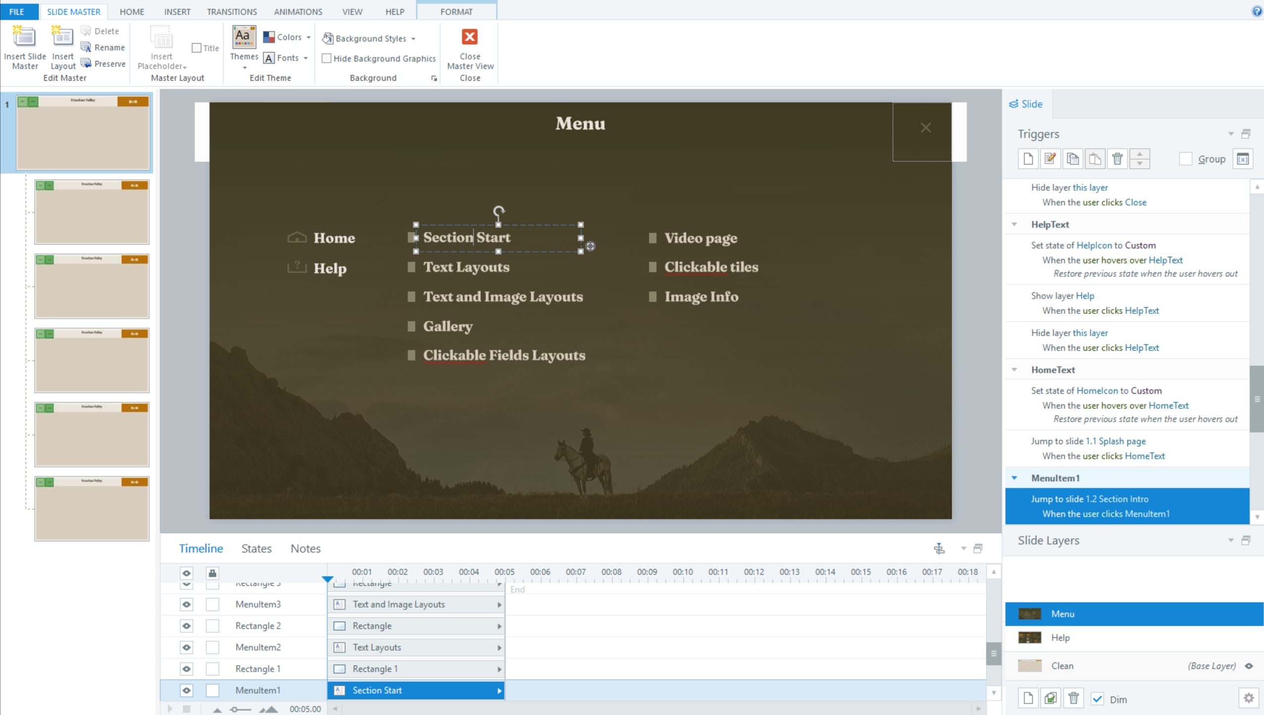 Slide Master Menu Layer