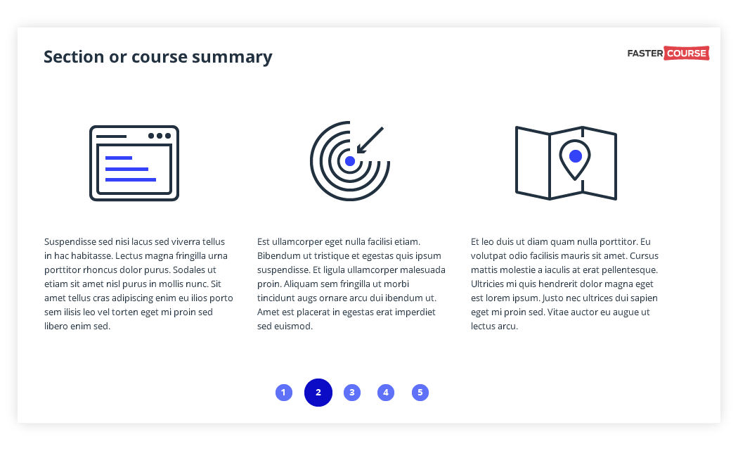 Free Storyline Summary Slide Elearning Template Fastercourse